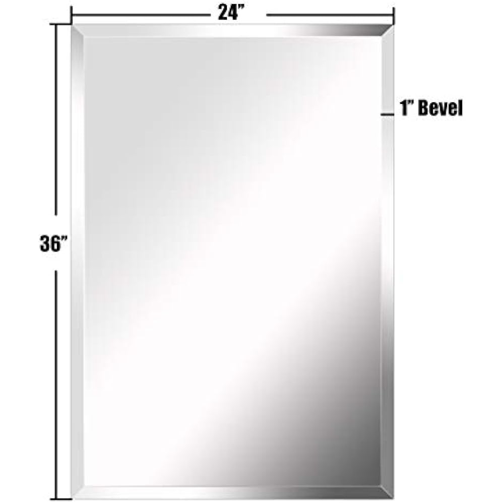 24 X 36Inch Premium Large Rectangular Frameless Wall Mirror