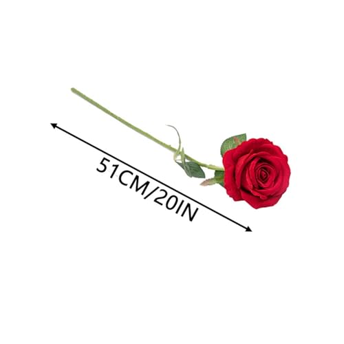 Générique 12pcs Rouges Roses Fleurs Artificielles, Roses en Soie EléGante Rose Cadeau, Romantique Saint Valentin FêTe des MèRes NoëL Anniversaire Rose, Le Mariage, La Maison, DéCoration De FêTe (B)