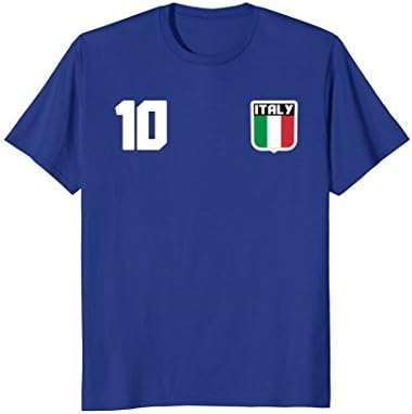 Mens Italia T-shirt Italian Soccer Jersey Style Italy Football Large Royal Blue