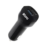 IKOPO Quick Charge 3.0 Car Charger, 30W Dual Output USB Smart 5V/2.4A + USB Car Charger QC 3.0 Suitable for iPhone iPad Samsung Galaxy edge and Other USB Powered Devices (Black)