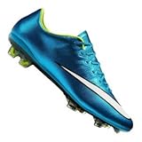 Nike Womens Mercurial Mercurial Vapor X FG Soccer Cleat (Blue Lagoon, Volt) Sz. 8.5
