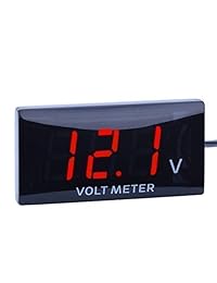 QWM Medidor de voltaje impermeable DC 12 V LED Digital Display Voltaje para Coche Motocicleta