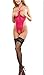 SeClovers Women Sexy Lace Teddy Lingerie Tight Babydoll Red