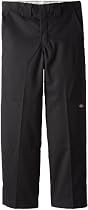 Dickies Big Boys' Flex Waist Double Knee Pant With Extra Pocket, Black, 10 Husky