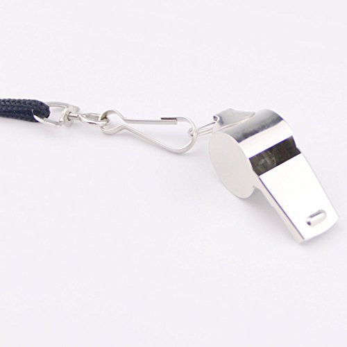 HOSL 12 Pcs Whistles-Stainless Steel Whistles, Comes with Lanyard, Great for Referee, Coaches, Training, Sports, etc