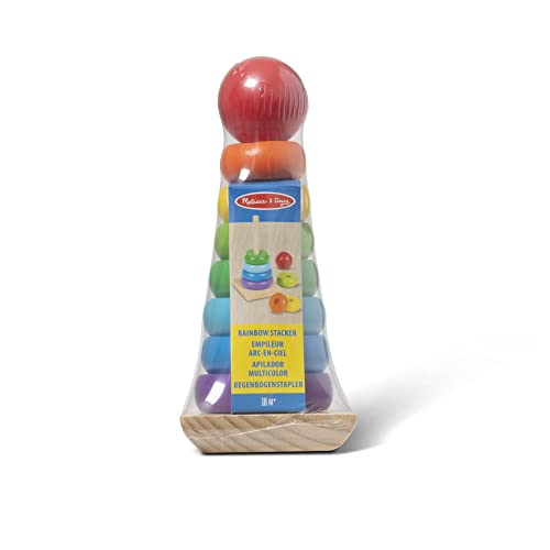 Melissa & Doug Rainbow Stacker Wooden Ring Educational Toy Wooden