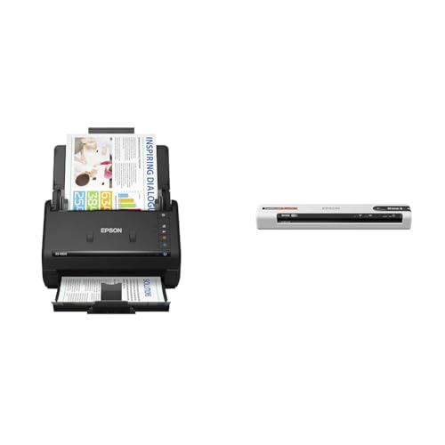 Epson Workforce ES-400 II Color Duplex Desktop Document Scanner for PC and Mac & RapidReceipt RR-70W Wireless Mobile Receipt and Color Document Scanner