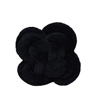 MARGUERAS 1PCS Knot Ball Decorative Pillow, Soft 11.8in (Black)