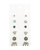 Daycindy Bohemia Good Luck Elephant Stud Earrings Set for Women, Pack of 6