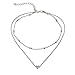 Layered Choker Necklace Set,Haluoo Women’S Ball Collar Chain Necklace Girls Tiny Heart Choker Necklace Lightweight Women Adjustable Multi-Layered Necklace Fashion Jewelry (Silver)thumb 2