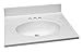 Design House 551366 25-Inch by 22-Inch Marble Vanity Top/Single Bowl, Solid White
