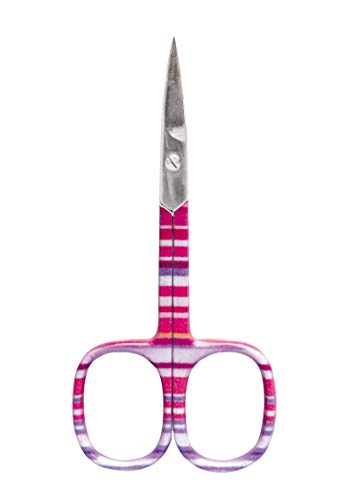 Titania Germany Cuticle Scissors w/Colored Handles - Premium Quality & Extra Sharp Stainless Toenail & Fingernail Trimmer w/Curved Blades For Precision Toe Nail & Finger Nail Cutting & Grooming