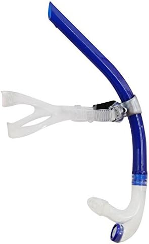 Swim Snorkel Training - SR Sports Head Air-Ease Swimming Snorkel, Comfortable Silicone Mouthpiece &amp; One-way Purge Valve (Blue)