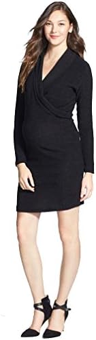 Japanese Weekend Job Promo Maternity Nursing Sweater Dress - Black - Medium