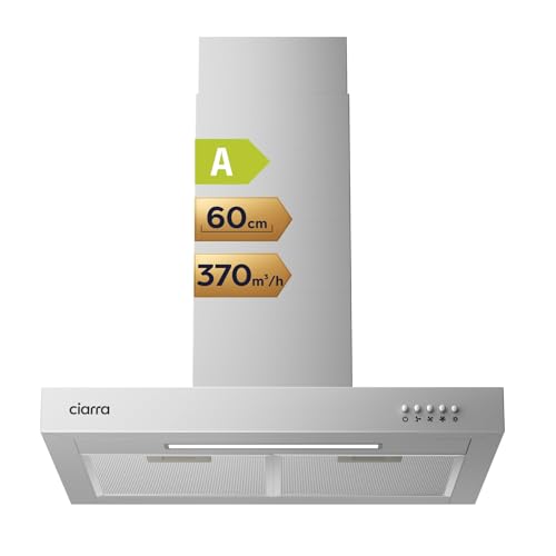 CIARRA 60cm Chimney Cooker Hood 370mÂł/h, Wall Mount Hood