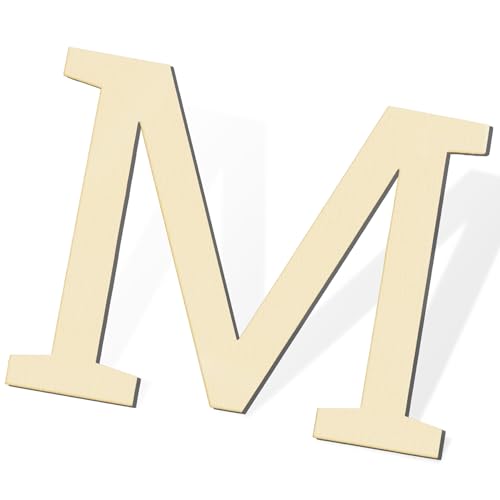 Wooden Letters for Wall Decor 12 Inch Large Wooden Letter M for Crafts Unfinished Blank Alphabet Wood Letters DIY Paint Home Party Wedding Decorations