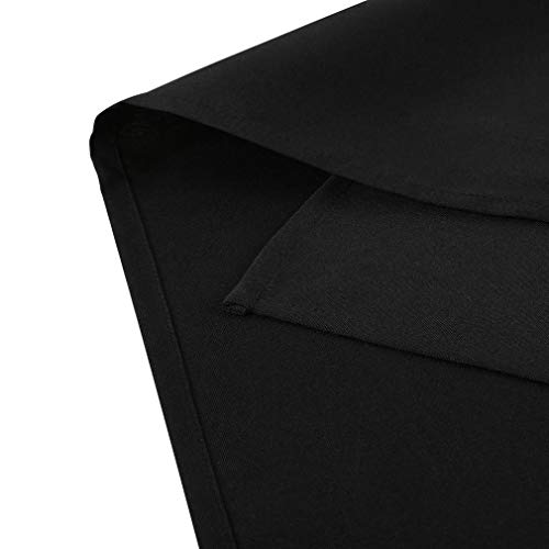 Waysle 60 x 102-Inch Rectangular Tablecloth, 100% Polyester Washable Table Cloth for 6Ft. Rectangle Table, Black