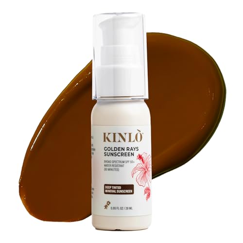KINLO Golden Rays SPF 50 Tinted Sunscreen for Face (Deep) | Mineral With Zinc Oxide | Black Owned Skincare | Made in USA