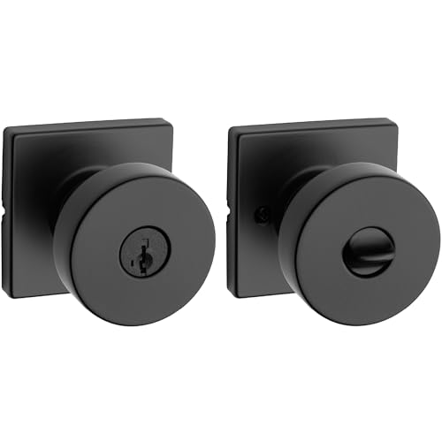Kwikset Pismo Haustürknauf mit Schloss und Schlüssel, sicherer Türgriff mit Schlüssel für die Außentür, Hauseingang und Schlafzimmer, aufbruchsicher,
