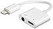 Homfulus iPhone Adapter, 2 in 1 Lightning to 3.5mm Audio Jack and Charger Adapter for iPhone 7 / 7 Plus / 8/ 8plus/ X, Support Non-iPhone Original Headset [Upgrade for IOS10.3.3 or Up]-White