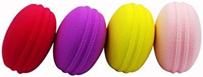 Fenbibifasts Premium Beauty Macaroon Makeup Sponges Novel Design Latex-free for Flawless Foundation - Rose Red,Purple,Yellow,Pink