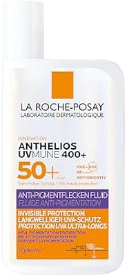 Anthelios UVMUNE 400 Anti-Pigmentflecken Fluid LSF 50+, Effektiver Sonnenschutz mit Mexoryl 400 gegen langwellige UV-Strahlen, Für zu empfindliche, zu Pigmentflecken neigende Haut, 50ml