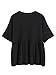 SheIn Women's Oversized Round Neck Half Sleeve Solid Babydoll Blouse Top Large Black