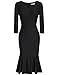 MUXXN Women's Vintage Notched Neck Blow Knee Party Mermaid Dress