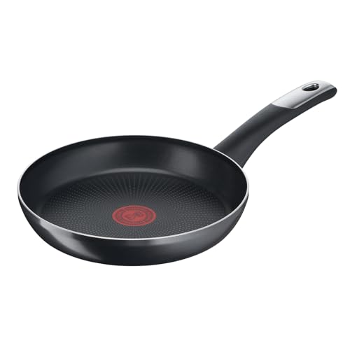 Tefal C38804 24 cm Hard Titanium Essential Frying Pan | Non-Stick Coating with Titanium Particles | Temperature Indicator | Dishwasher Safe | Made in France | Black