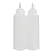 CHILDHOOD 8 oz Squeeze Squirt Condiment Bottles with Cap - Transparent Plastic - for Ketchup Salad dressing Mustard Olive Oil set of (2)