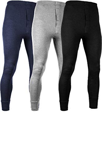image for ANDREW SCOTT Men's 3 Pack Premium Cotton Base Layer Long Thermal Under