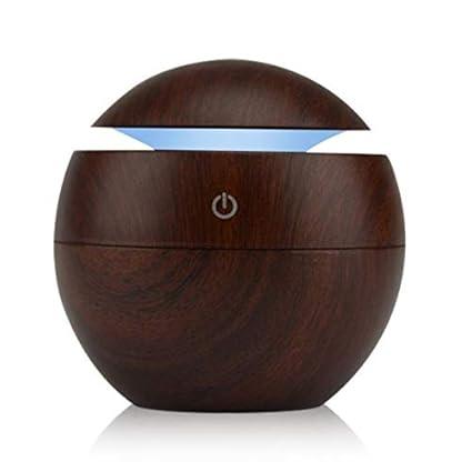 ShoppoStreet Mini Aroma Essential Oil Diffuser, Wood Grain Cool Mist Humidifier Portable Ultrasonic Humidifier with 6 Color Changing Lights Multi-Color (Color - As per Availability)