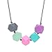 Silicone Teething Necklace - 4 Color Choices - Baby Safe For Mom To Wear - BPA-Free Beads To Chew - Stylish & Natural 