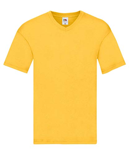 Camiseta con cuello en V original de Fruit of the Loom Sunflower XL