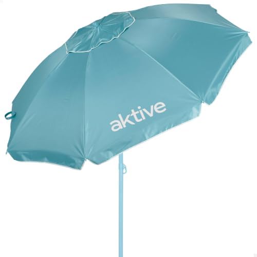 Sombrilla de Playa inclinable D220 cm, Azul, Exterior (62485)