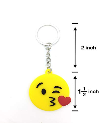 Emoji Keychains, OHill 40 Pack Top 8 Popular Emoji Emoticons Emoji Keyrings Emoji Party Favor Supplies Summer Camp Prizes Carnivals Classroom Rewards Party Favor Bags