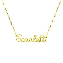 Awegift Name Necklace Big Initial Gold Plated Best