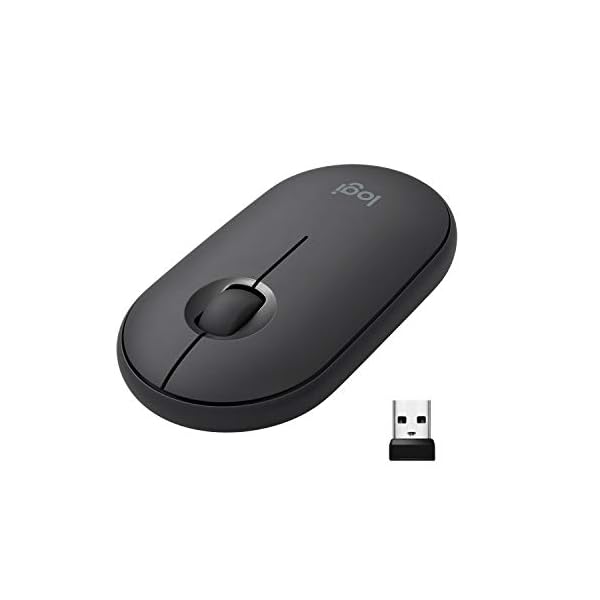 Logitech-Pebble-Wireless-Mouse-Bluetooth-or-24-GHz-with-USB-Mini-Receiver-Silent-Slim-Computer-Mouse-with-Quiet-Click-for-LaptopNotebookPCMac-GraphiteBlack Logitech Pebble Wireless Mouse with Bluetooth or 2.4 GHz Receiver, Silent, Slim Computer Mouse with Quiet Clicks, for…