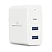 USB Type C PD Charger, ZeroLemon 60W 3-Ports USB C PD Charger with Power Delivery for Apple Macbook Pro, Nintendo Switch and Quick Charge 3.0 for Galaxy Note 8 / S8 / S8 Plus, Nexus and More - White.