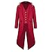 Elefan Cornelia Underwear Men's Steampunk Vintage Red Tailcoat Jacket Gothic Victorian Medieval Halloween Costume Coat, XX-Large