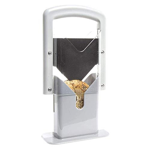 Bagel Slicer, Stainless Steel Kitchen Guillotine Cutter with Safe Grip