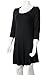 LARACE Women’s 3/4 Sleeve Casual Swing T-Shirt Dresses(1X, Black)