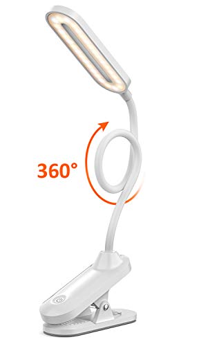 STOON Reading Light with Clip, Rechargeable 30 LEDs Book Light with 3 Brightness (Cool and Warm) and Touch Switch, Flexible USB Eye-Care Desk Lamp for Kids Adults Reading in Bed