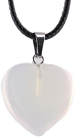 Crystal Necklace, Kimloog Women's Natural Agate Stone Heart Pattern Quartz Pendant