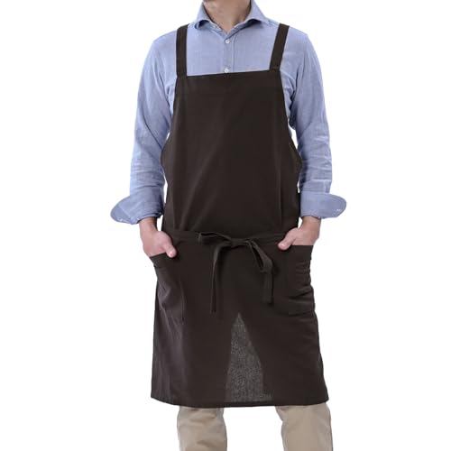 レップ(Rep) エプロン メンズ 大きいサイズ (ポケット×2/肩紐長さ調節/しっかり結べる紐タイプ) 着丈86cm (アビチュアル ソル L) おしゃれ プレゼント 黒 BK 570418-MAIL