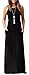 KORSIS Women's Summer Casual Loose Sleeveless Racerback Long Maxi Swing Dresses Pockets Black L