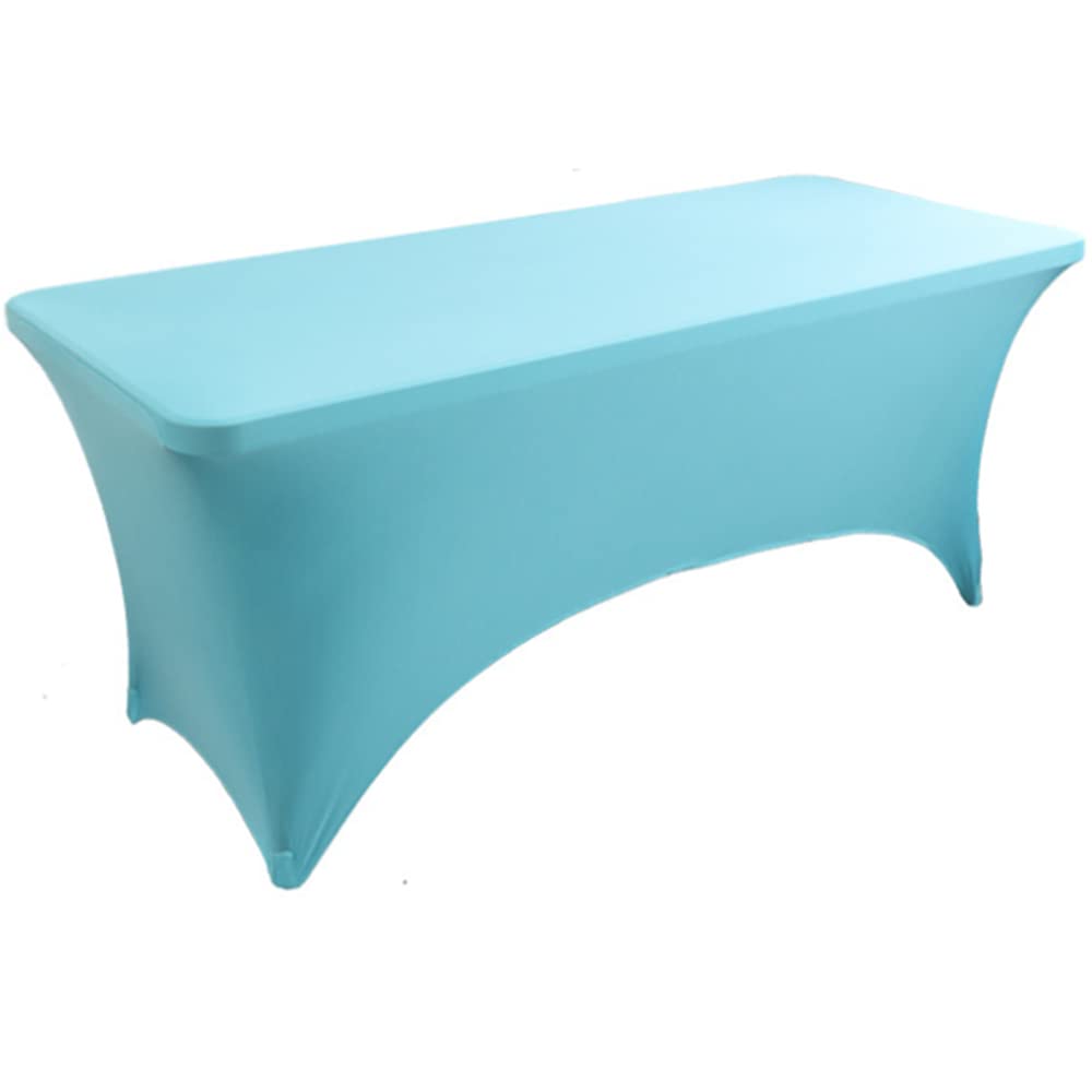 Skyour Stretch Spandex Table Cover 4ft/5ft/6ft/8ft Folding Rectangular Dinner Elastic Fitted Table Cloth Outdoor Cocktail Tablecloth Covers Protector (Blue, 5FT: 60x30x30in)
