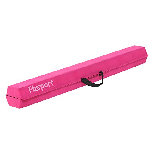 FBSPORT 8ft Pink Balance Beam Folding Floor Gymnastics Equipment for