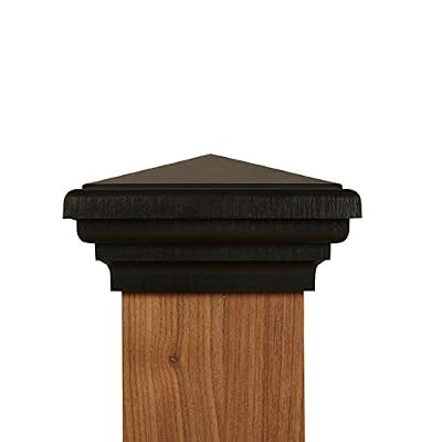 4x4 Post Caps (Nominal) Black Pyramid Top (Case of 12) - With 10 Year Warranty