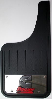 Cummins Power Front Heavy Duty Mud Flaps Guard 12x23 set of 2 stainless 3d mirrored mudflaps